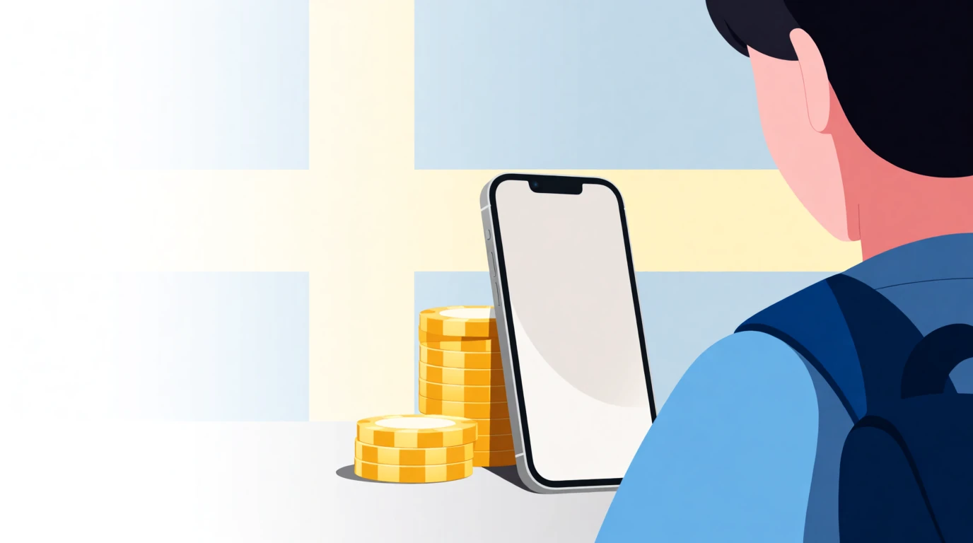 Smarttelefon med casinoleverans och svensk färgpalett